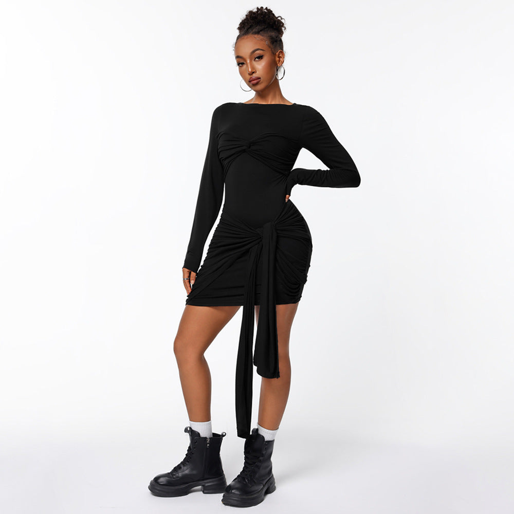 Damen Wickelkleid Figurbetont Längsärmelig Eveloria