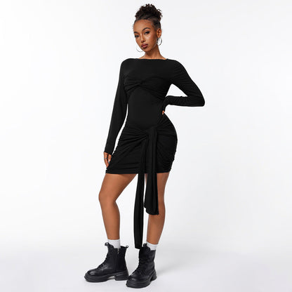 Damen Wickelkleid Figurbetont Längsärmelig Eveloria