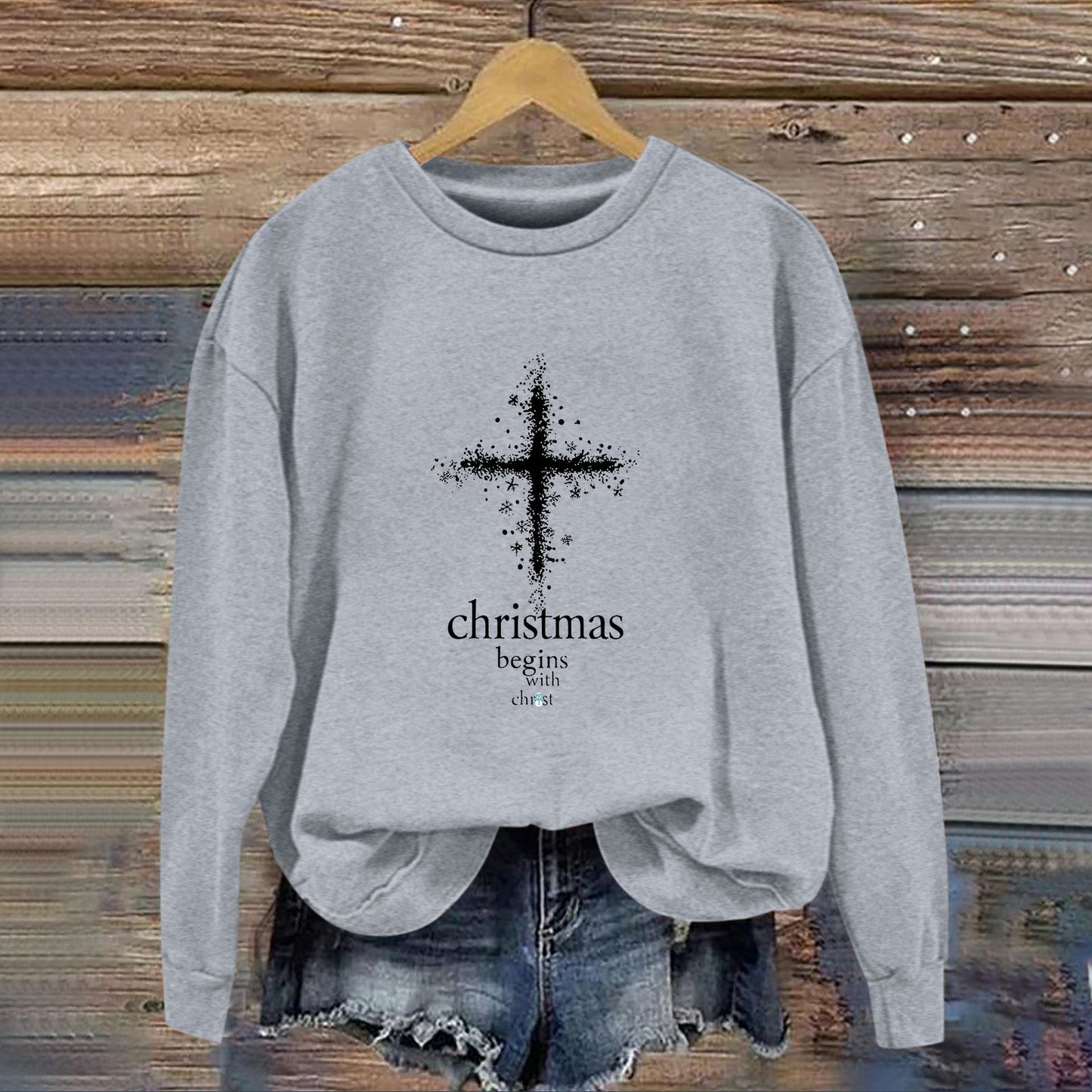 Damen Sweatshirt Christliches Motiv Weiches Innenfutter Eveloria