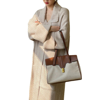 Damen Langstrickjacke Großzügige Taschen Lässiger Schnitt