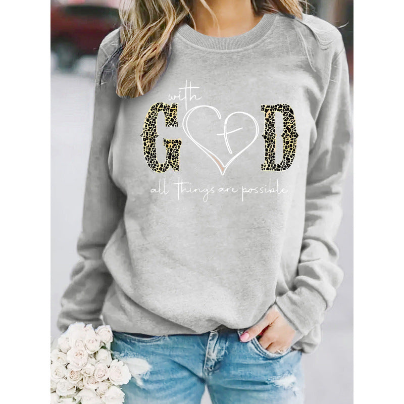 Damen Sweatshirt Kreatives Modedesign Motivierend Grau