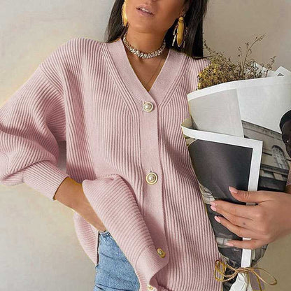 Damen Oversized Strickjacke Eveloria Großgemeinte Wolljacke
