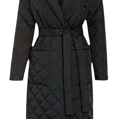 Damen Wintermantel Gesteppt Elegant Gürtel Eveloria