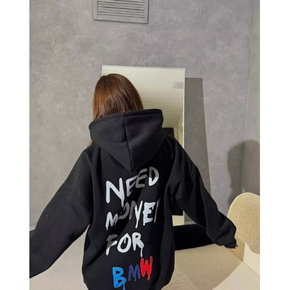 Damen Oversized Hoodie mit Schriftzug
