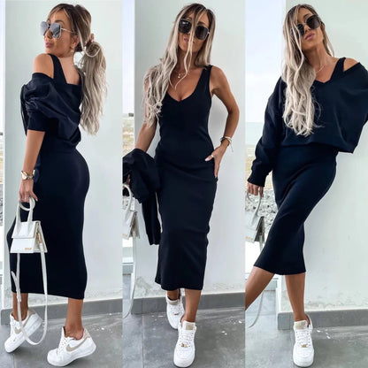Damen Kleidungsset mit Oberteil und Rock Eveloria Elegantes Set