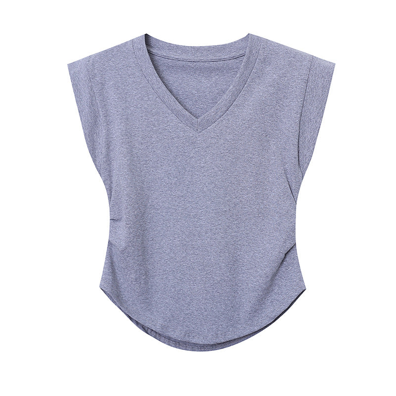 Damen T-Shirt Kurzarm V-Ausschnitt Lässig Eveloria