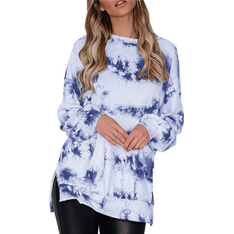 Damen Oversized Pullover Batikdesign Grau