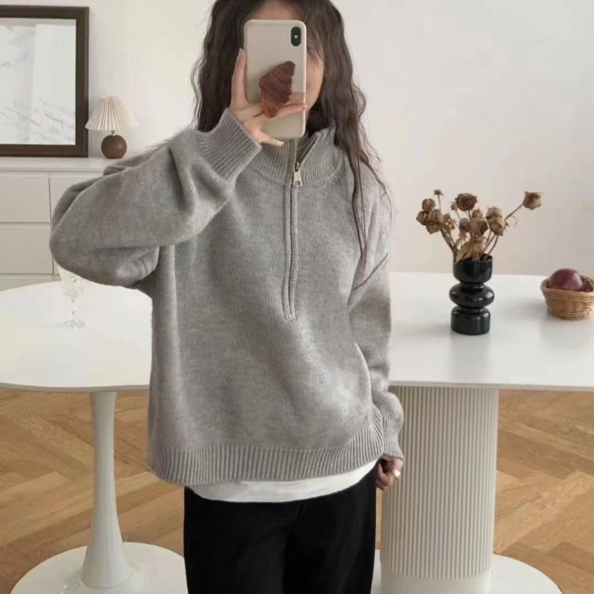 Damen Pullover Halbzipp Evelyn Modisch