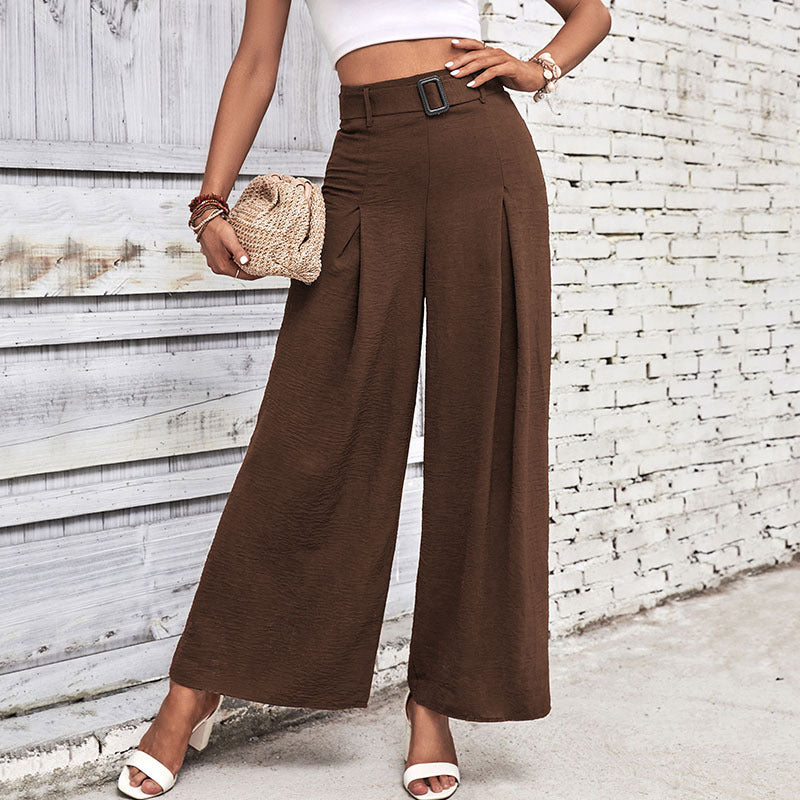 Damen Hochbundhose Weit Faltenrock Elegante Taille Eveloria