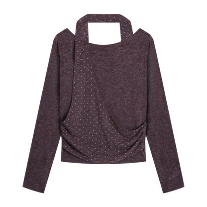 Damen Oberteil Langarm Cut-Out Detail