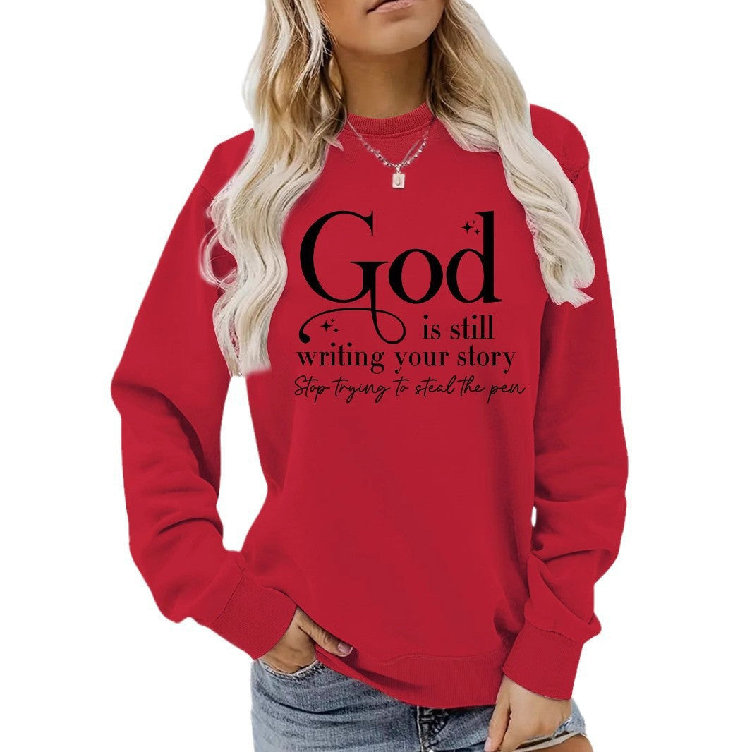 Damen Sweatshirt Inspirierender Schriftzug Grau