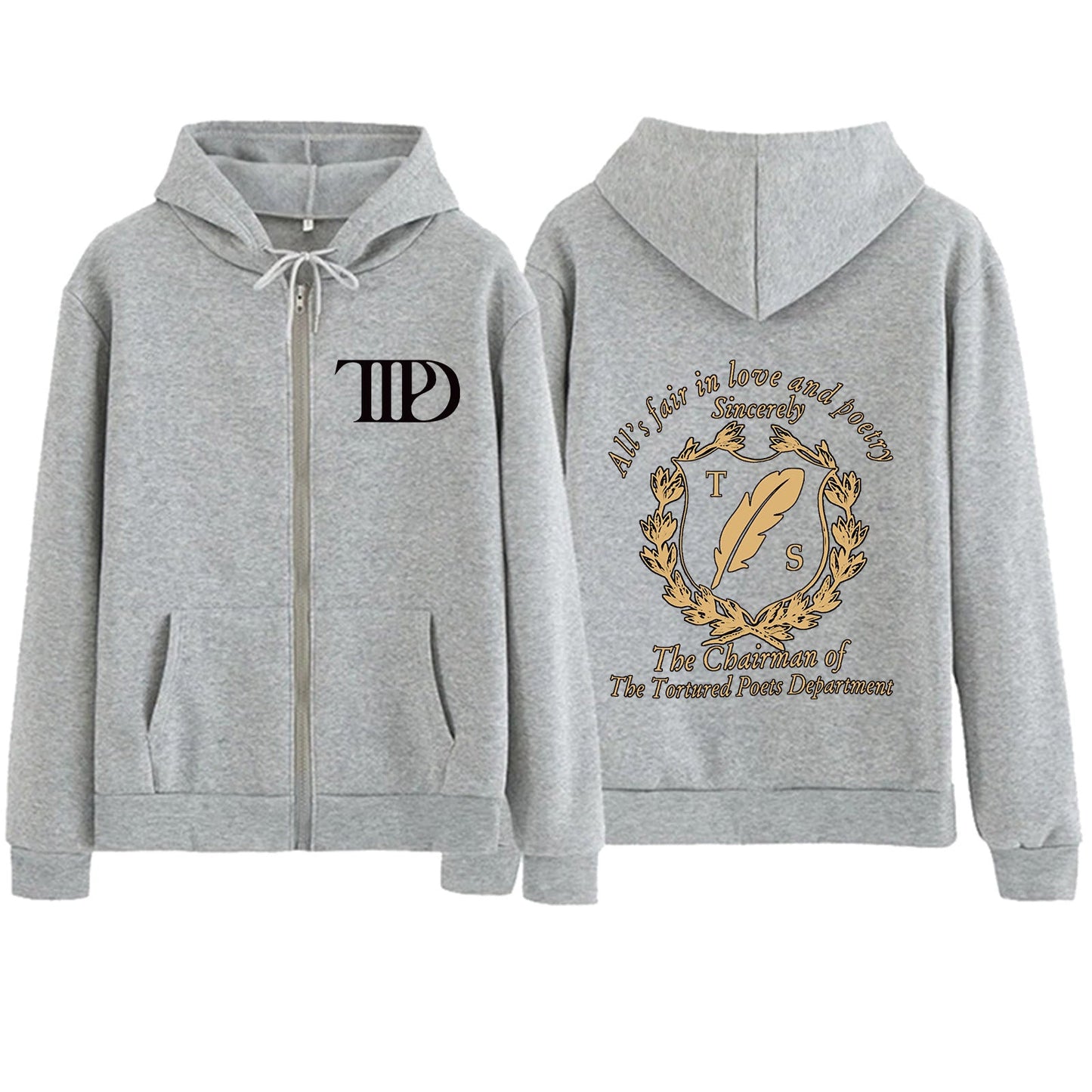 Damen Fleece Kapuzenjacke mit Motiv Bequem