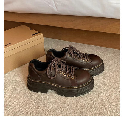 Damen Chunky Schnürschuhe Rutschfest Stilvoll Eveloria