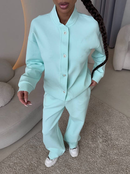 Damen Freizeitset mit Blusenjacke und weiten Hosen Eveloria
