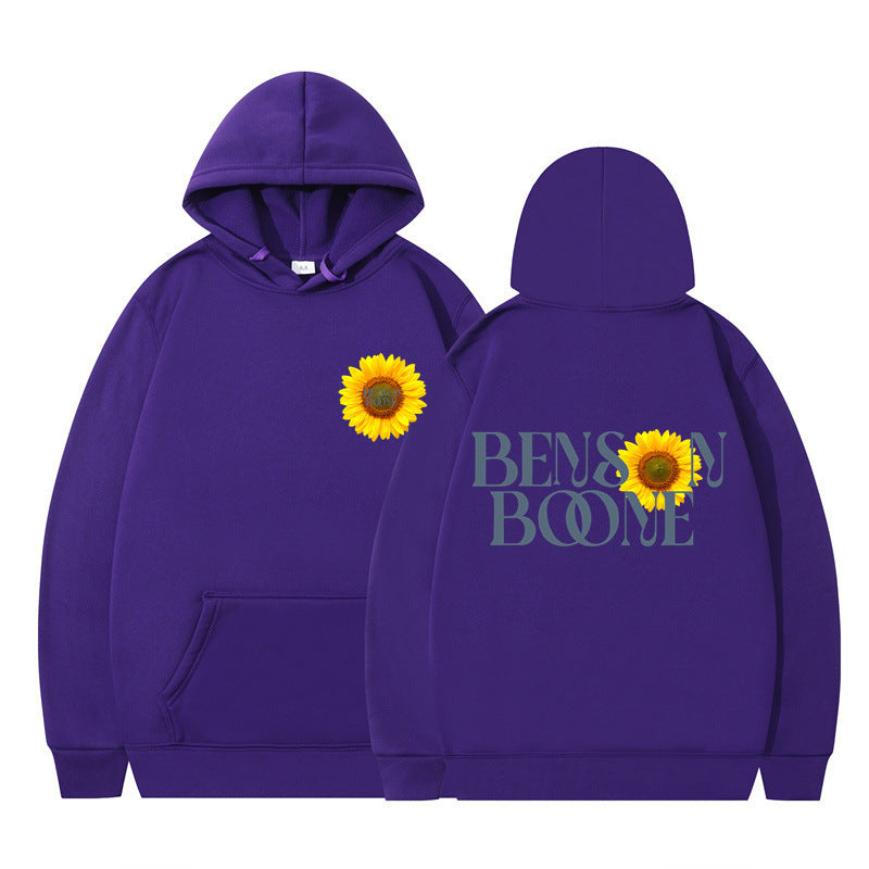 Damen Kapuzenpullover Sonnenblumenmotiv Bequem Eveloria