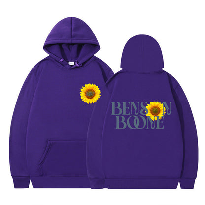 Damen Kapuzenpullover Sonnenblumenmotiv Bequem Eveloria
