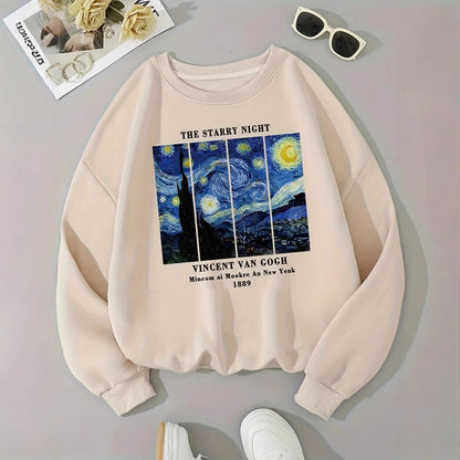 Damen Sweatshirt Van Gogh Motiv Moderner Druck