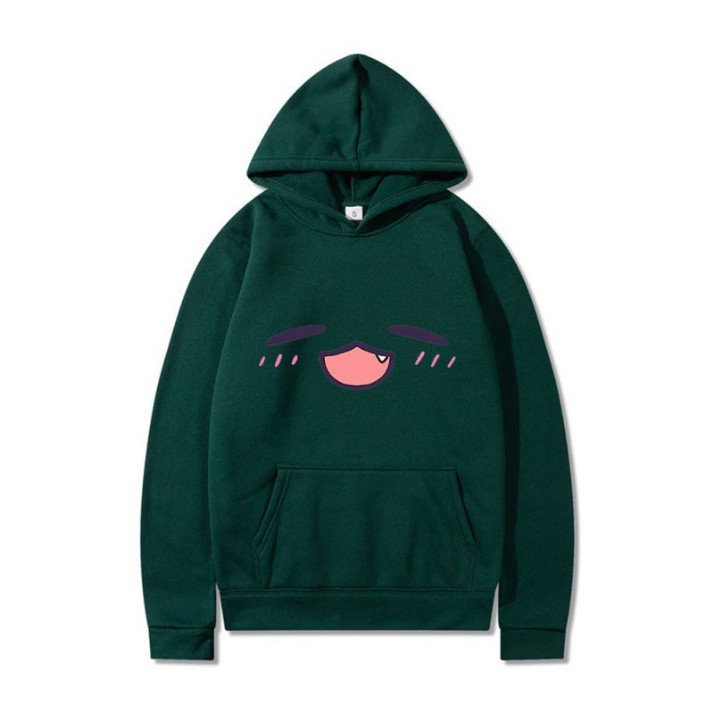 Damen Kapuzenpullover Cartoon-Gesicht Bequem Grün