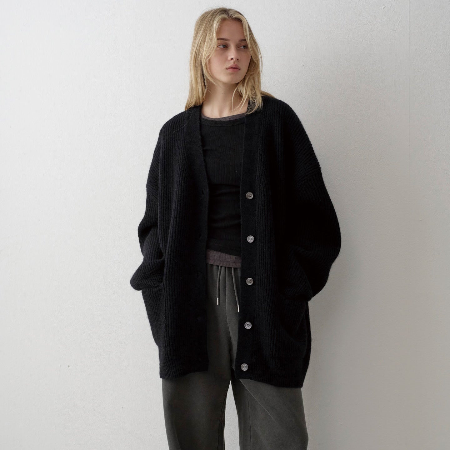 Damen Grobstrickcardigan Übergroße Ärmel Eveloria