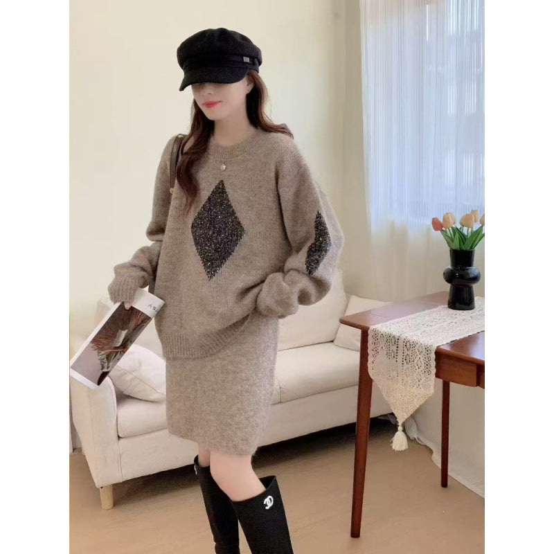 Damen Strickpullover Lässig Mit Diamantdetails - Eveloria