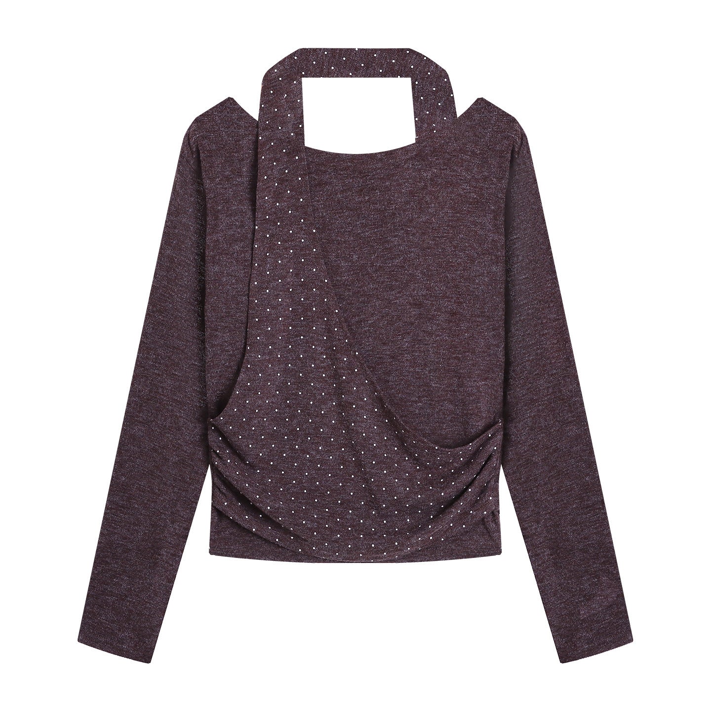 Damen Oberteil Asymmetrischer Ausschnitt Eleganter Riemen Eveloria
