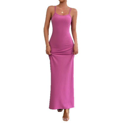 Damen Maxikleid Figurbetont Rippstruktur Eveloria
