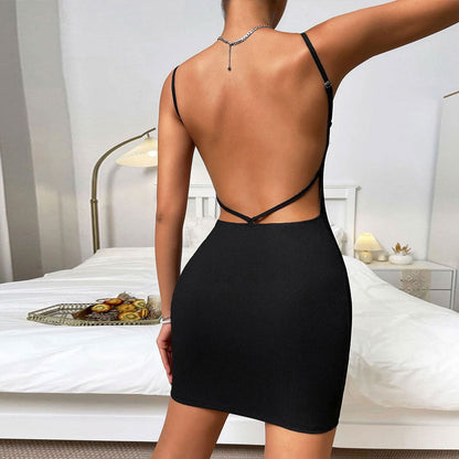 Damen Rippkleid Figurbetont Schmale Träger Eveloria