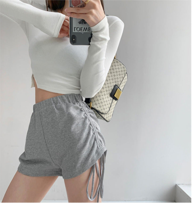 Damen Langarmshirt Cropped Rippdetails Modern
