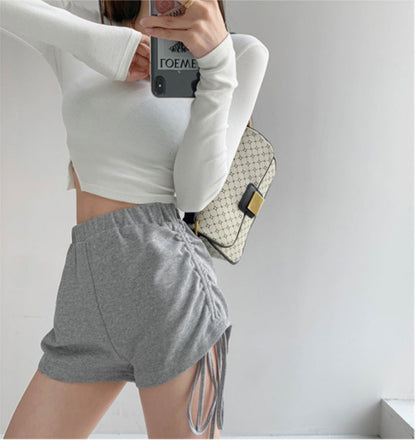Damen Langarmshirt Cropped Rippdetails Modern