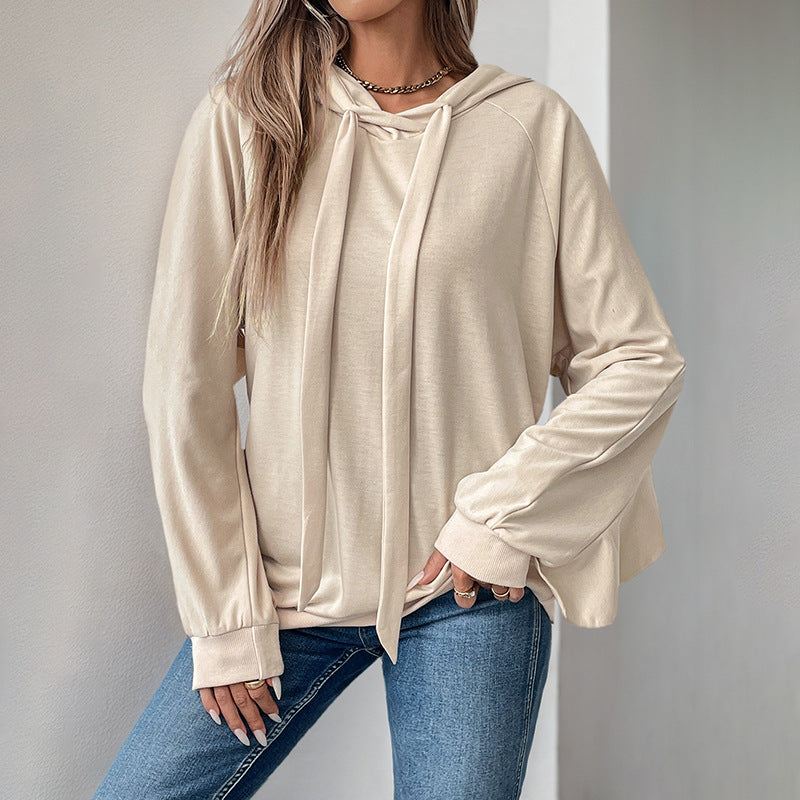 Damen Kapuzenpullover Lässig Schlitzdesign Elegante Optik