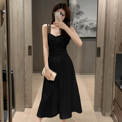 Damen Maxikleid Klassischer Schnitt Schmale Träger Eveloria