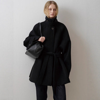 Damen Wollmantel Gesteppt Elegant Kragen Eveloria