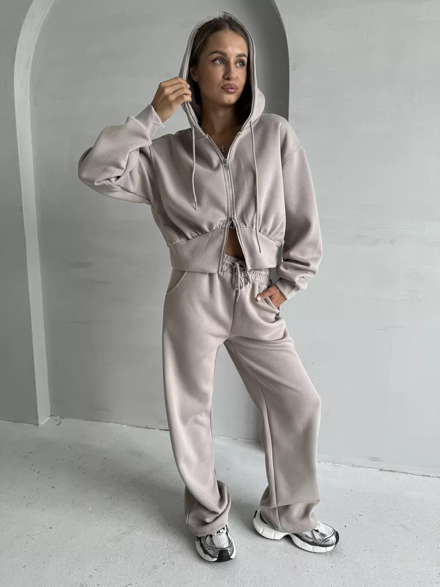 Damen Sport Set Cropped Hoodie und Jogginghose Eveloria