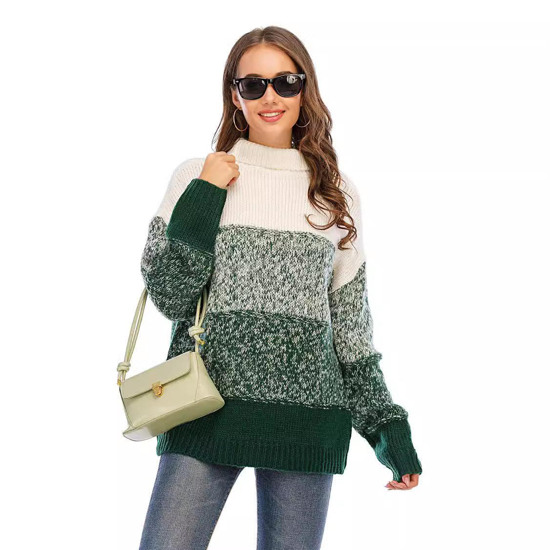 Damen Rollkragenpullover Strukturiert Kuschelig Grau Eveloria