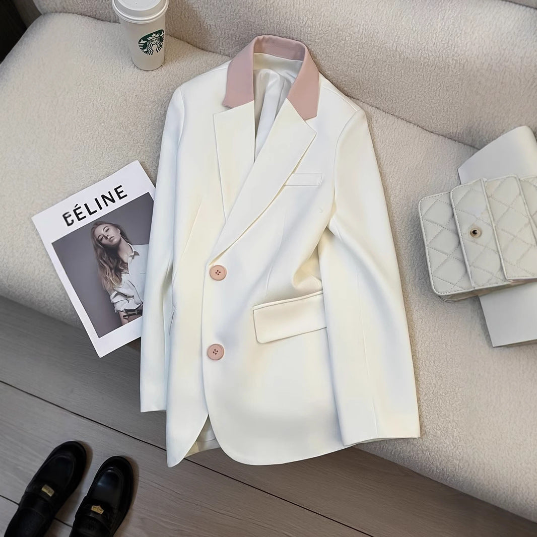 Damen Blazer Kontrastkragen Eveloria