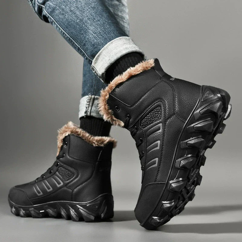 Gerard Herren Winterstiefel Warmfutter Rutschfeste Sohle Schwarz - Eveloria