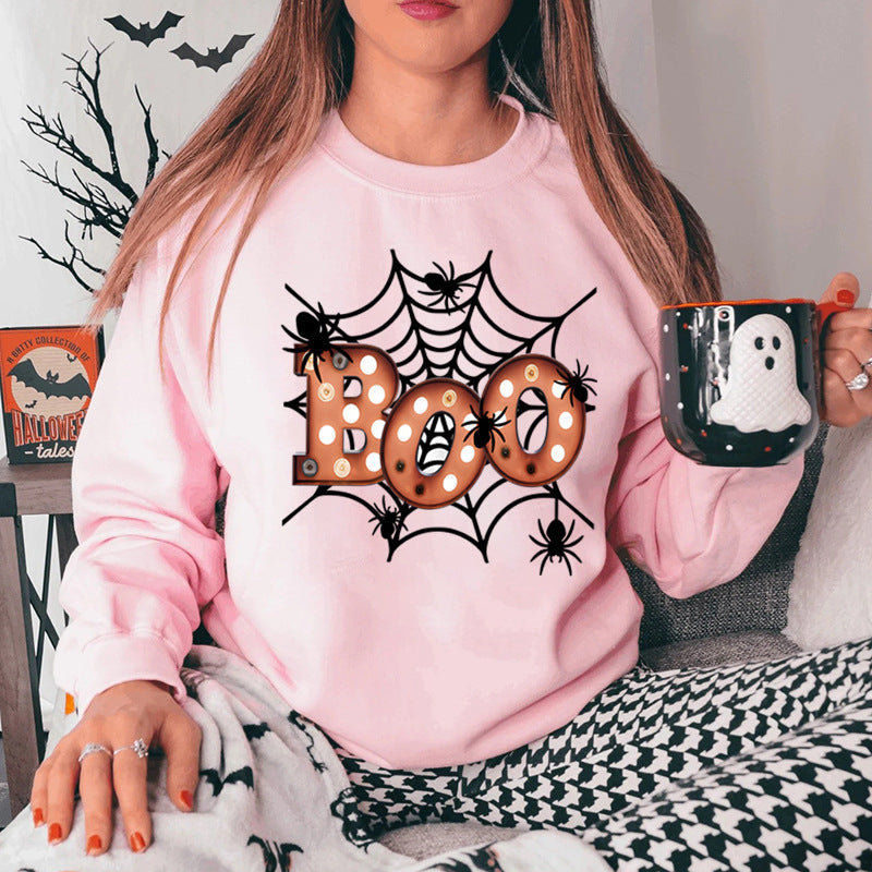 Damen Sweatshirt Halloween Spinnennetz Design Eveloria