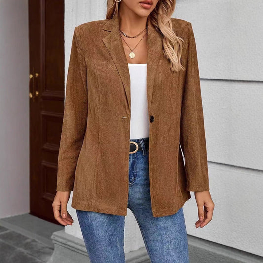 Damen Blazer Samtweich Struktur Oberfläche Schwarz Eveloria - Eveloria