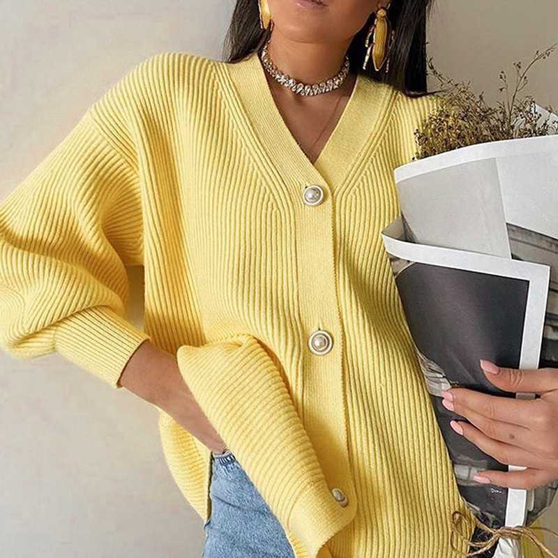 Damen Oversized Strickjacke Eveloria Großgemeinte Wolljacke