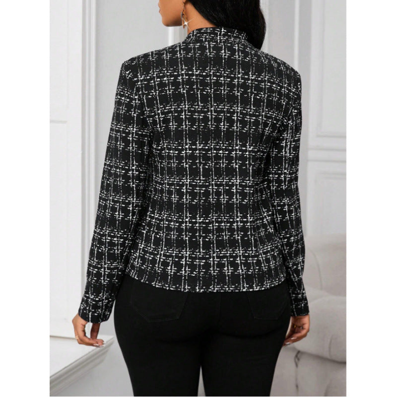 Damen Tweedjacke Figurbetonter Schnitt Eveloria