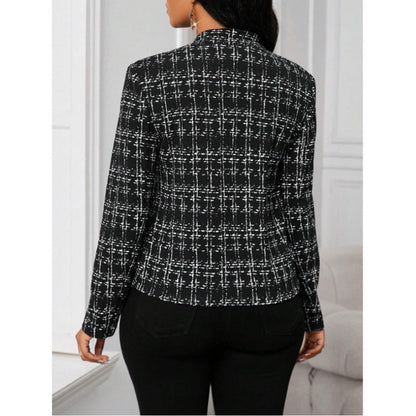 Damen Tweedjacke Figurbetonter Schnitt Eveloria