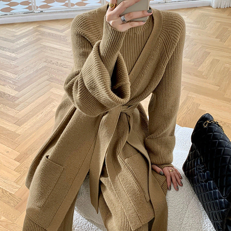 Damen Strickensemble Weit Schnitt Luxusmaterial