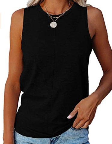 Damen Ärmelloses T-Shirt Elegant Schnitt Eveloria