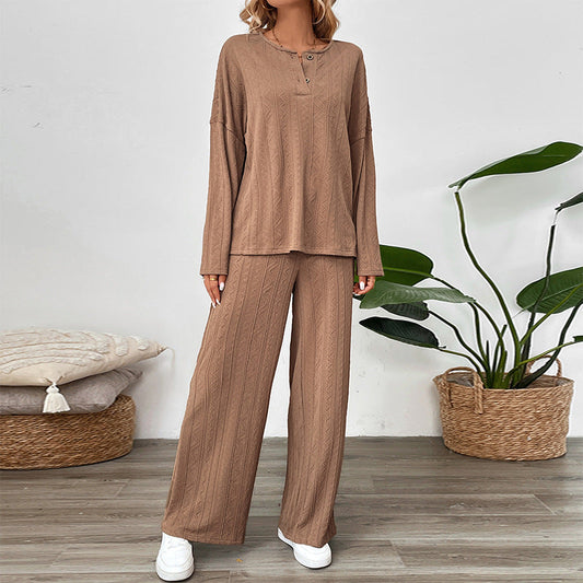 Damen Strickset Pullover Weite Hose Eveloria - Eveloria