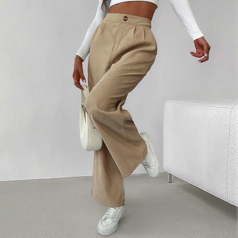 Damen Cropped Langarmshirt und Culotte-Hose Baumwolle Beige