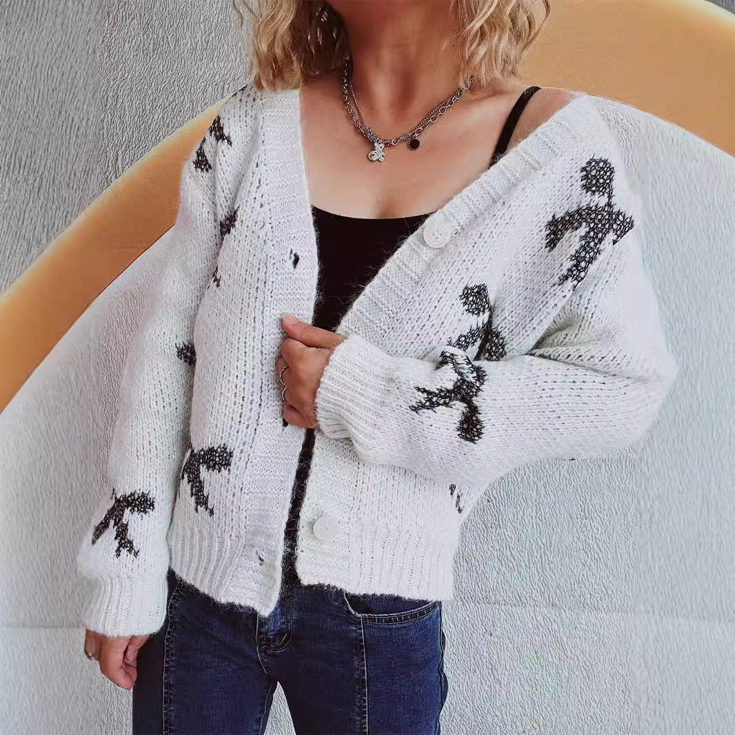 Damen Strickjacke Karomuster Weich Eveloria