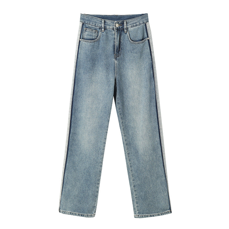 Damen High-Waist Jeans Lässiger Schnitt Erstklassiger Denim Blau