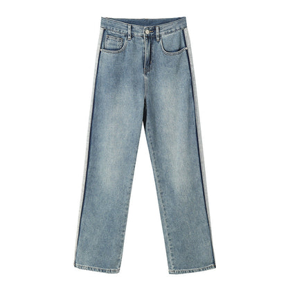 Damen High-Waist Jeans Lässiger Schnitt Erstklassiger Denim Blau