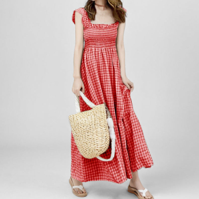 Damen Maxikleid Elastisch Rüschendetails Eveloria