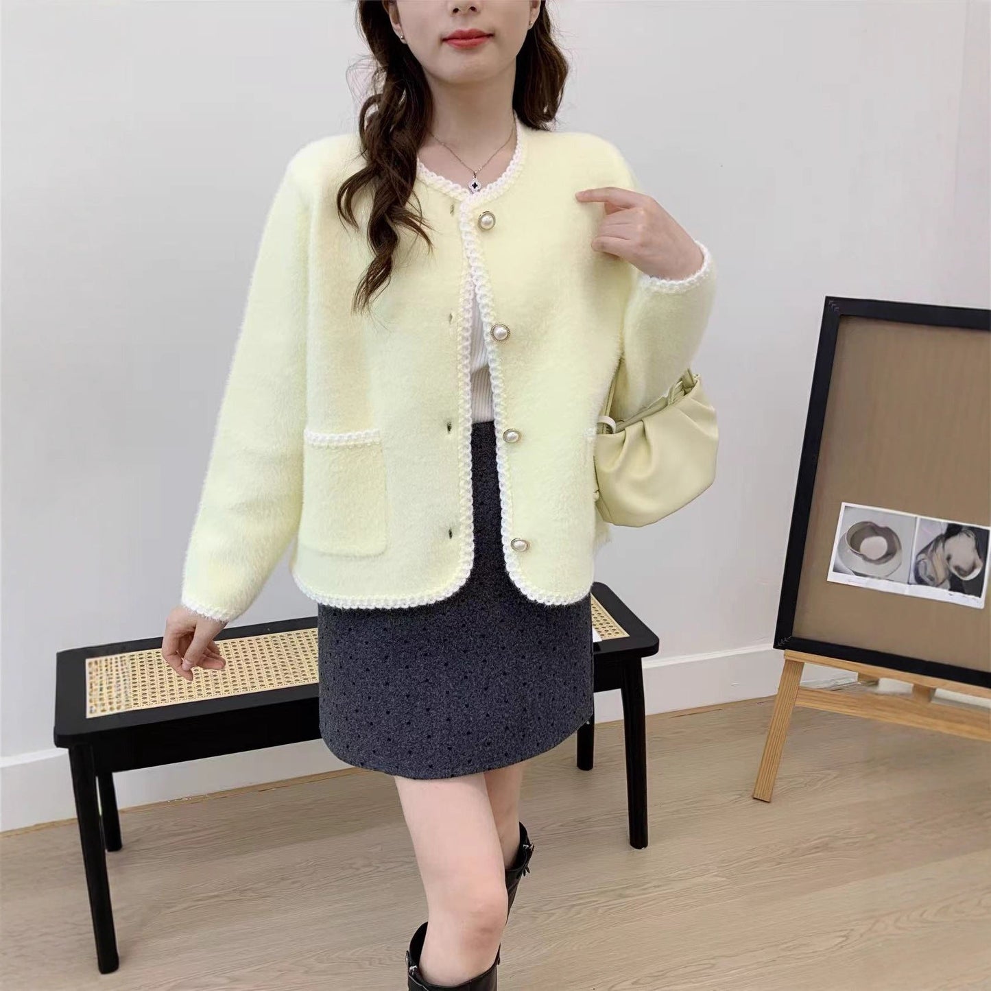 Damen Strickjacke mit Knöpfen und Taschen Eveloria
